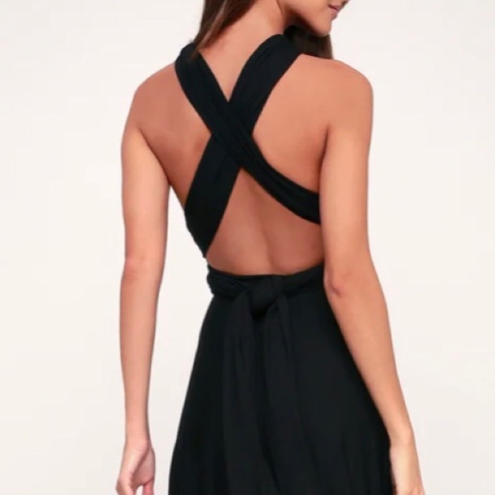 Black full length convertible dress